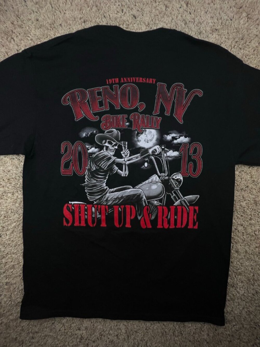 Reno Nevada Bike Show Rally T Shirt 2013 19th Shut Up Ride Motorcycle Biker Tee